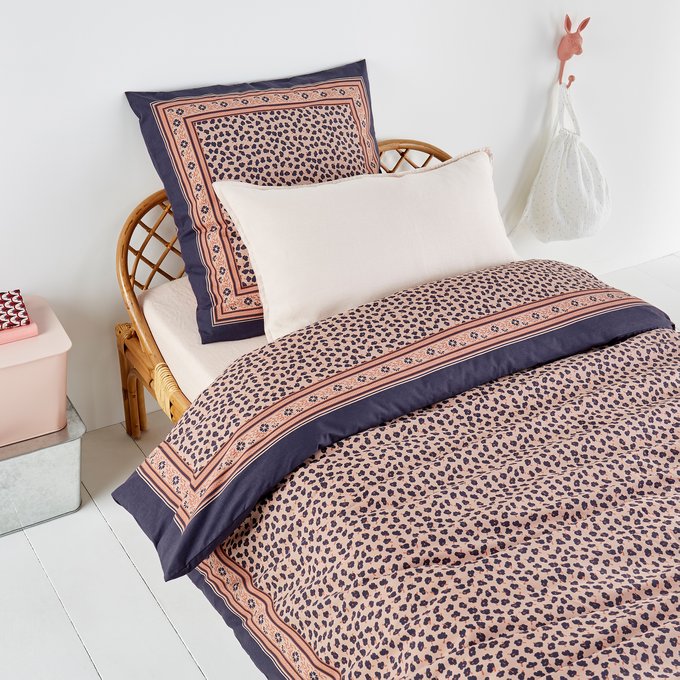 Adele Floral Duvet Cover In Organic Cotton Navy Pink Am Pm La