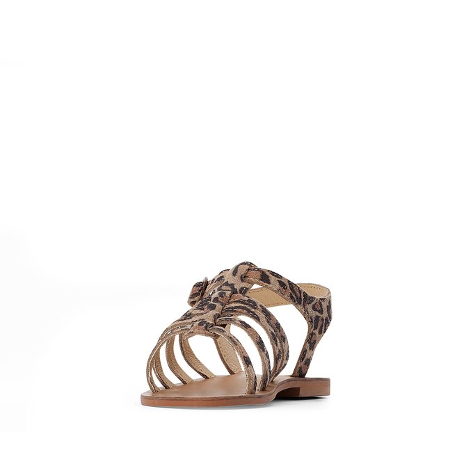 kids leopard sandals