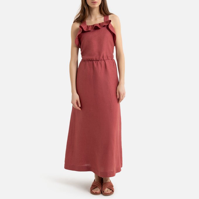 Linen sleeveless maxi dresses Outlet
