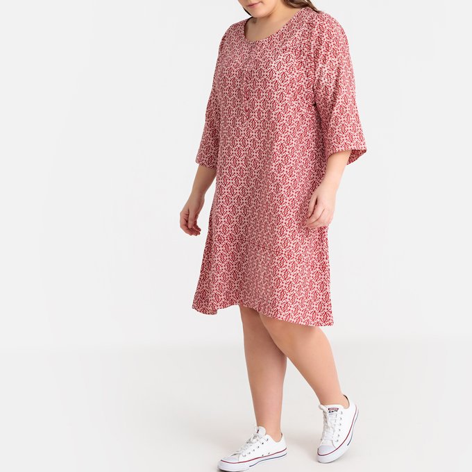Cotton Tribal Print Swing Dress Printed Brown Castaluna Plus