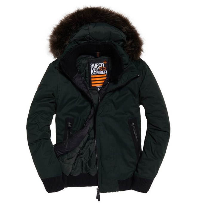 Blouson court à capuche wind bomber Superdry | La Redoute Blouson homme Superdry Microfibre Windbomber kaki