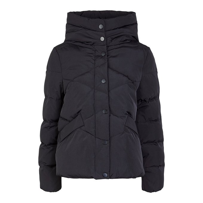 Doudoune col montant, boutonnée et zippée noir Pieces | La Doudounecol haut de C&A | Doudoune longue, Mode, Mode tendance