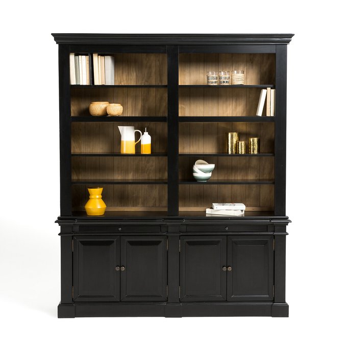 Lipstick Solid Pine Double Apothecary Cabinet Black La Redoute