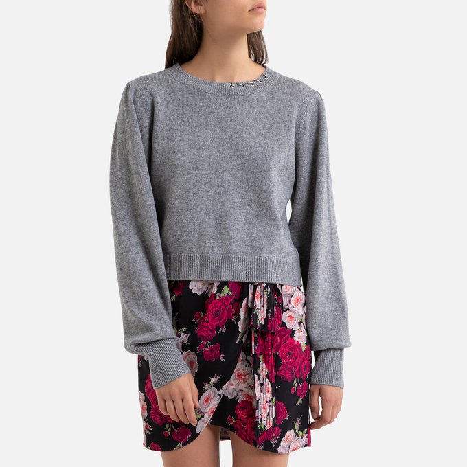 cropped crew neck jumper