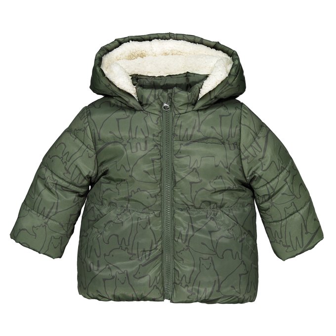 3 Months-3 Years La Redoute Collections Big Boys Hooded Parka with Slogan On Back