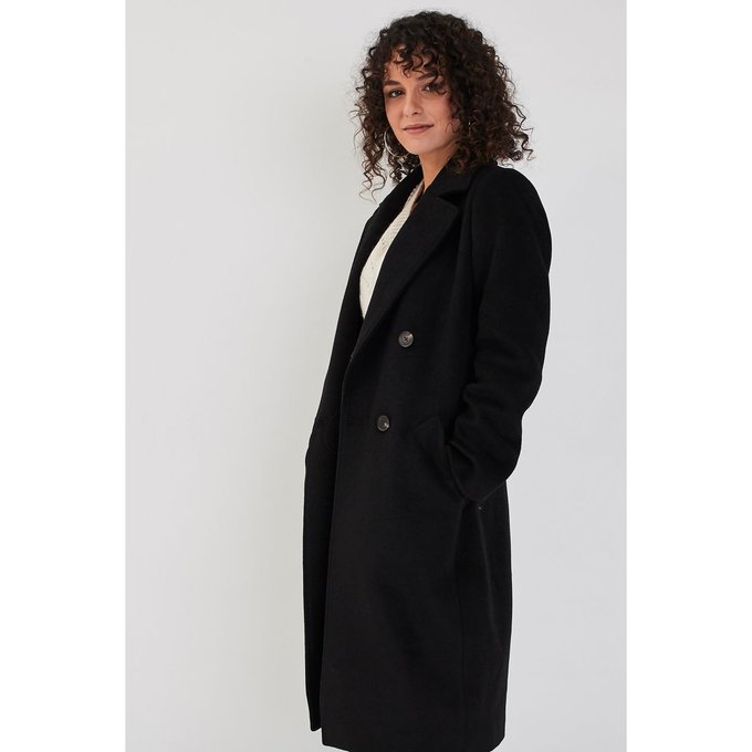Manteau droit boutonné noir Cache Cache | La Redoute Manteau droit Camaieu | La Redoute