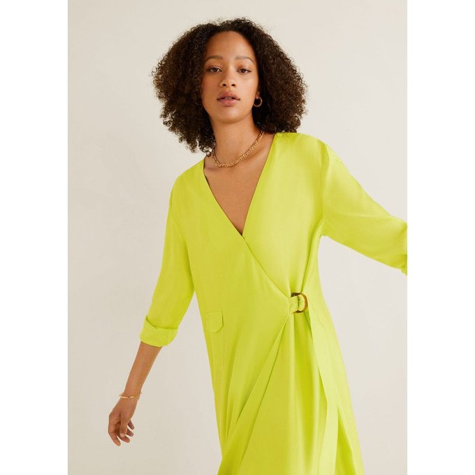 Robe Fluide Boucle Jaune Fluo Mango La Redoute