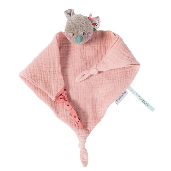 Les Jolis Trop Beaux Mouse Muslin Comforter Pink Moulin Roty