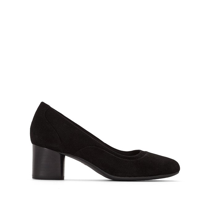 clarks black suede heels