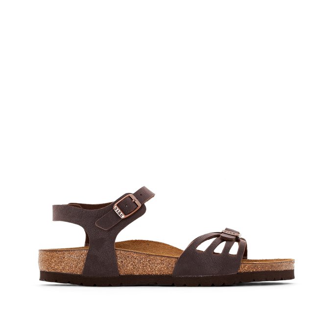 Bali faux leather flat sandals , brown 