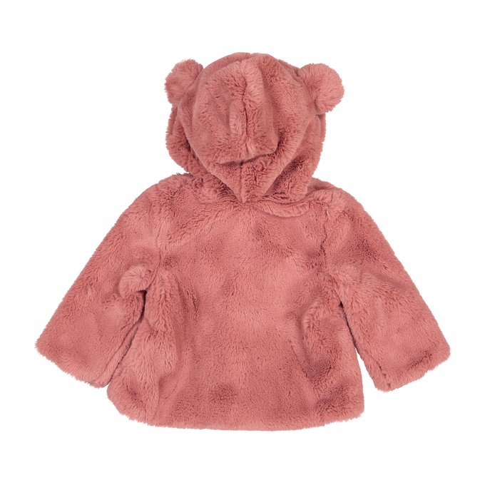 faux fur hooded teddy coat