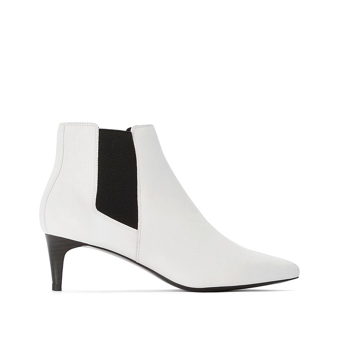 white pointed ankle boots
