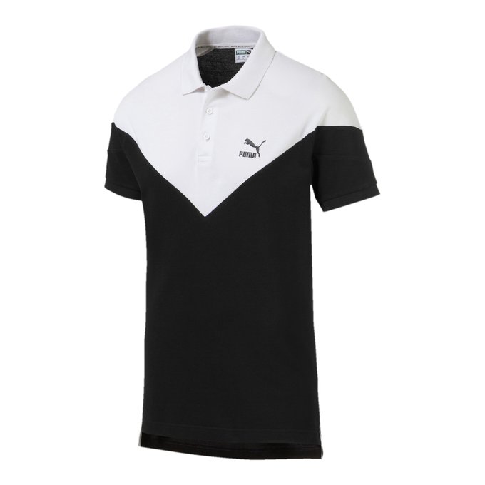 Iconic Polo Shirt Black White Puma La Redoute