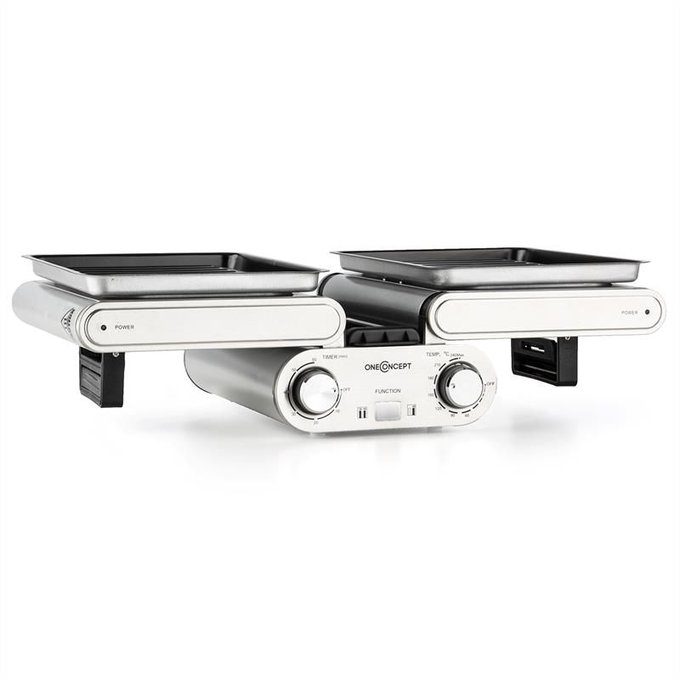 Grill de table électrique butterfly non définie Oneconcept oneConcept Butterfly Grill de table électrique multifonction