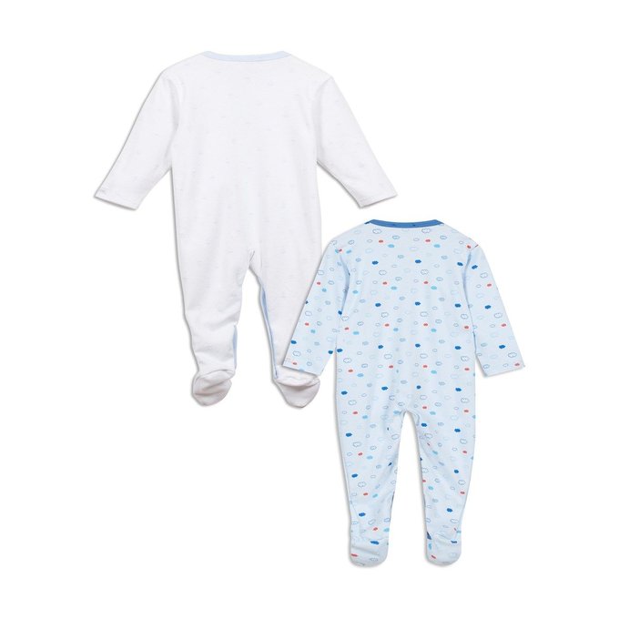 Miniman Bleu ciel Lot de 3 Pyjamas En Coton Biologique