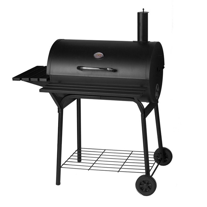 Barbecue à charbon de bois et couvercle à cheminée noir BBQ Barbecue à Charbon de Bois Barbecue de 109 x 69 x 100 cm