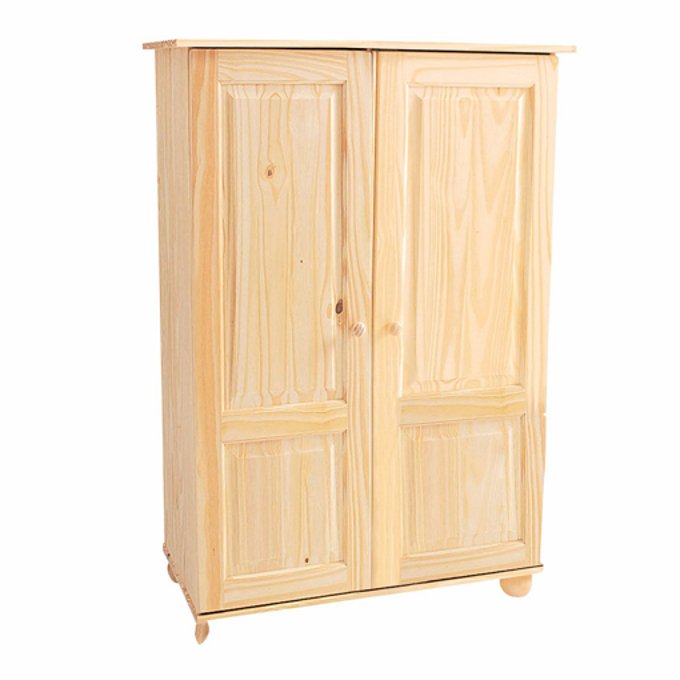 Redmond Pine Wardrobe H120 Untreated Light Wood La Redoute