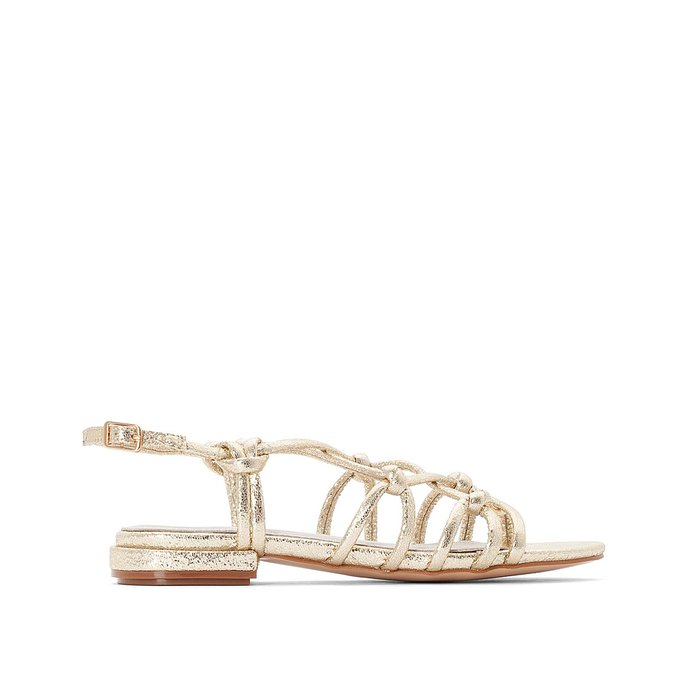 chaussures plates dorees