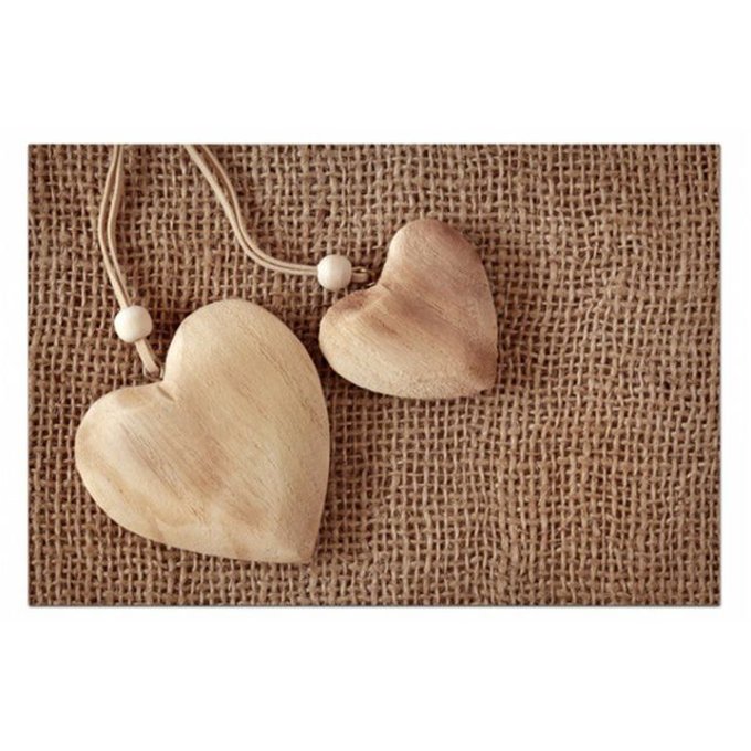 Tableau romantique coeur en toile de jute l.80 x h.55 cm alyssa Declikdeco  | La Redoute