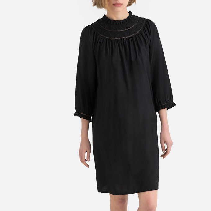 high neck smock dress