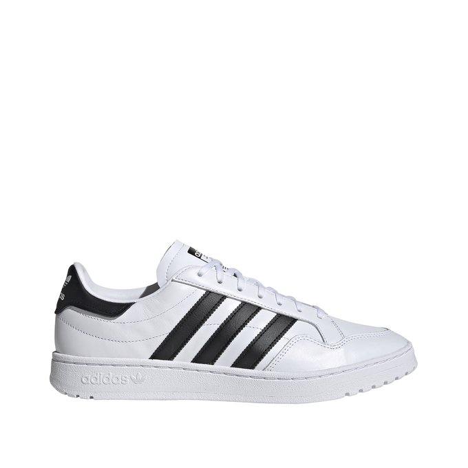 adidas mens black leather trainers