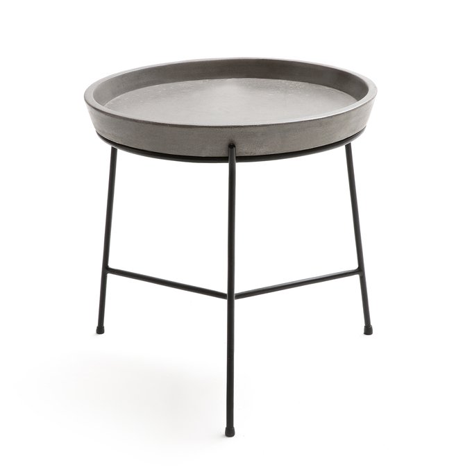 Ademola Concrete Metal Side Table Cement Am Pm La Redoute