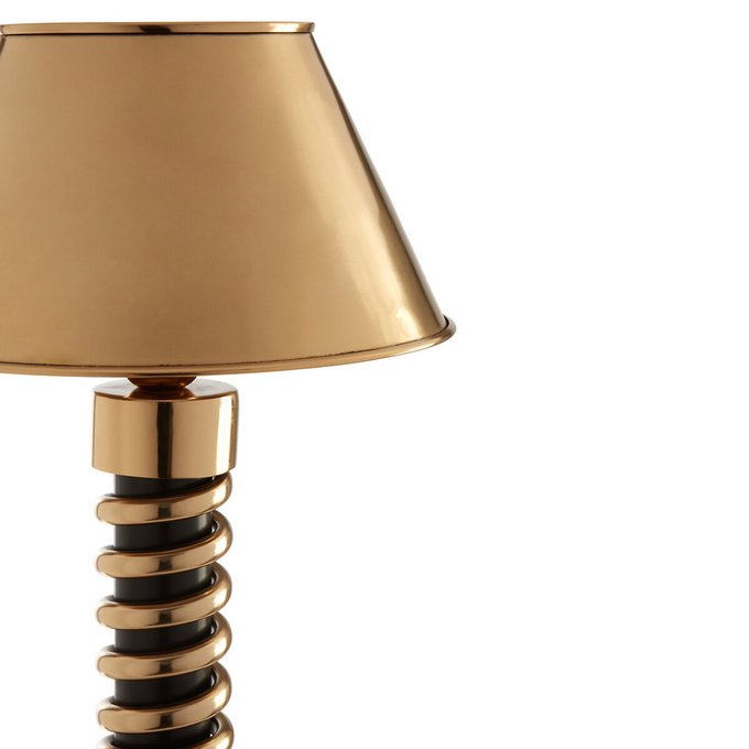 Macey Spiral Table Lamp With Gold Metal Empire Shade Gold
