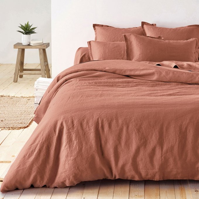 Housse De Couette Unie En Lin Lave La Redoute Interieurs La Redoute