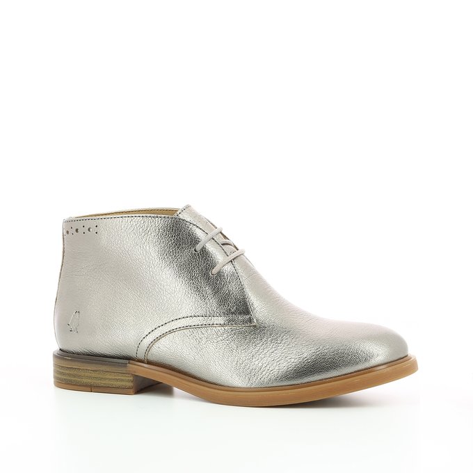 Leather boots , silver-coloured, Hush 