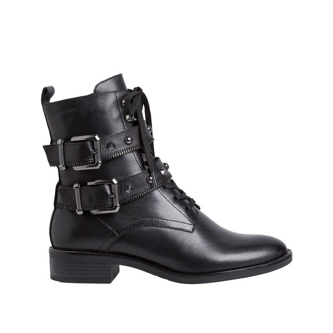 Leather Biker Ankle Boots