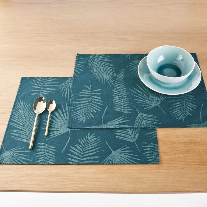 Almenada Stain Resistant Place Mats Pack Of 2 Teal Green La