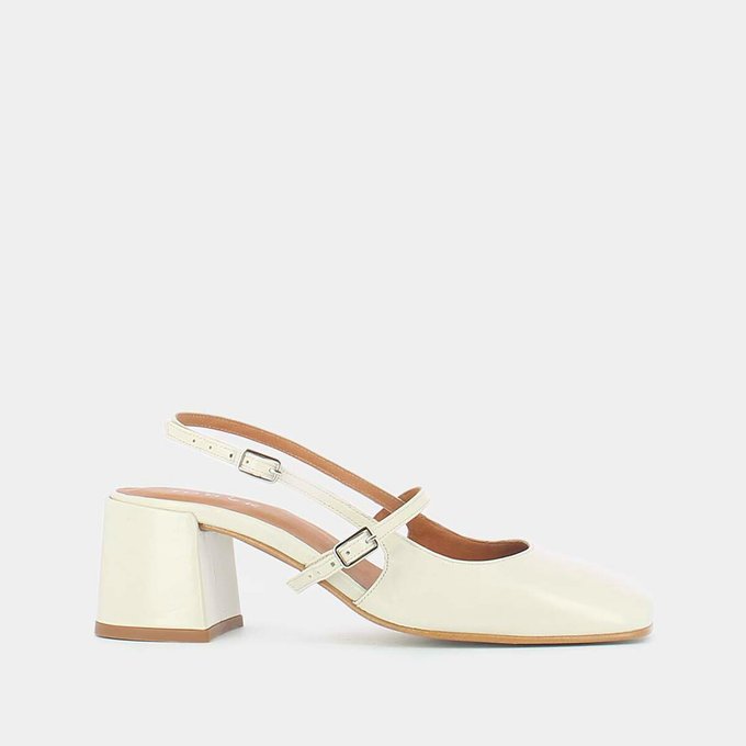 Ada Leather Heels with Open Heel