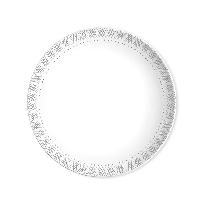 Assiette Creuse En Porcelaine 19cm Lot De 6 Solna Blanc Gris