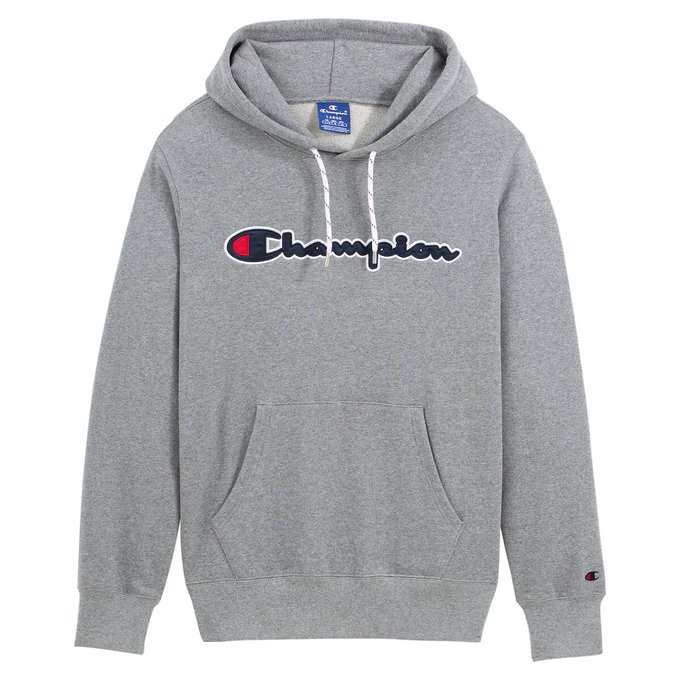 Cotton logo hoodie Champion | La Redoute