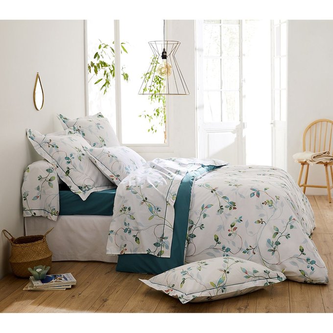 Housse De Couette Imprimee De Fleurs En Aquarelle Blanc Tradilinge La Redoute