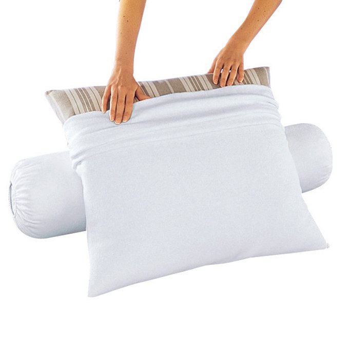Flannelette Anti Dust Mite Pillow Protector White La Redoute