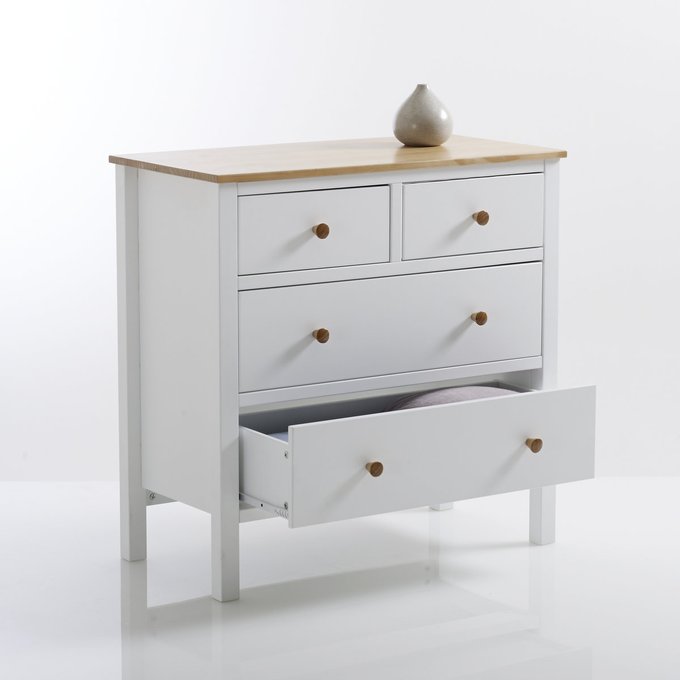 Ashin Lacquered Chest Of Drawers White Wood La Redoute