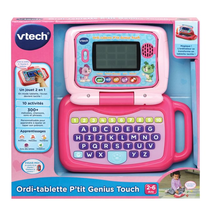 Ordi tablette P’tit Genius Touch VTECH multicolore Ordi tablette P’tit Genius Touch VTECH multicolore