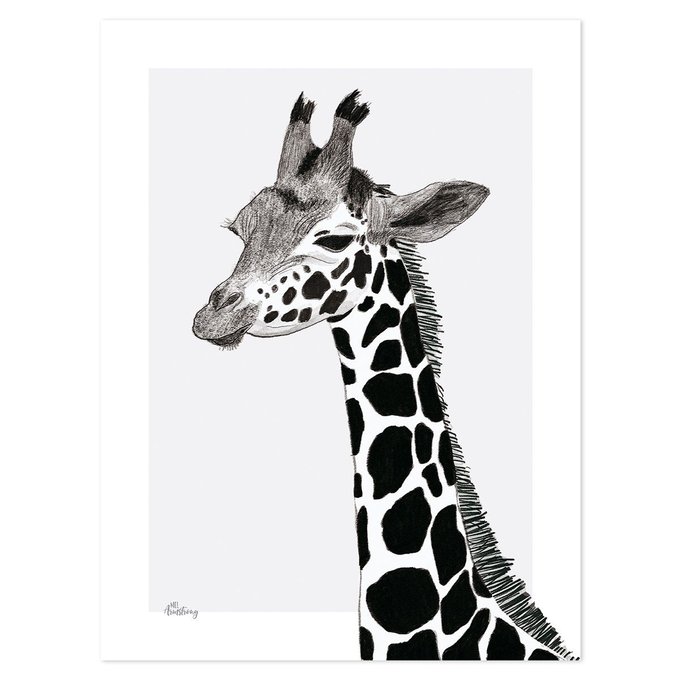 Poster Savane Girafe Made In France Noir Lilipinso La Redoute