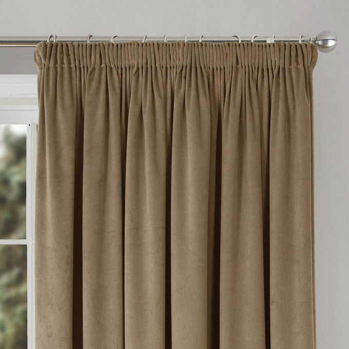 Montreal Velvet Lined Door Curtain Panel Camel Camel Home