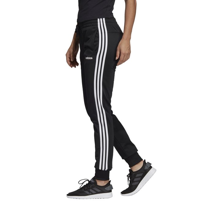 black adidas joggers with black stripes