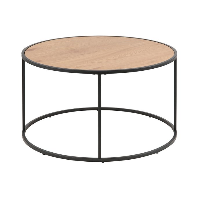 Table Basse Ronde Bois Et Metal D80 Cm Tresca Bois Clair Noir Miliboo La Redoute