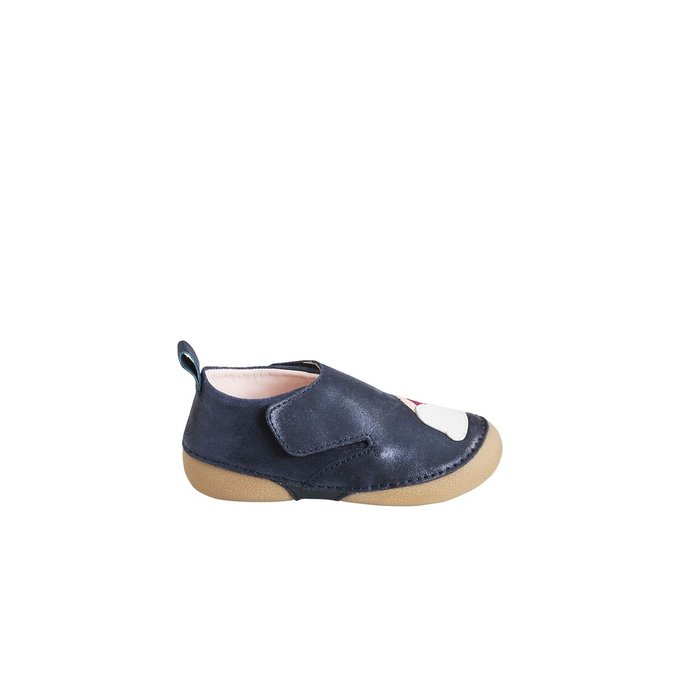 Chaussons En Cuir Souple Bleu Marine Vertbaudet La Redoute