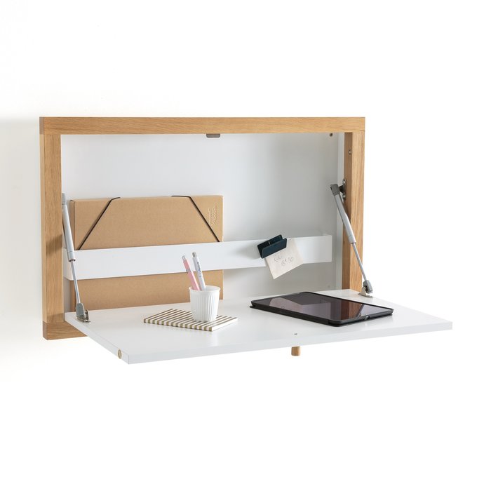 Elori Scandi Style Oak Wall Mounted Desk White La Redoute