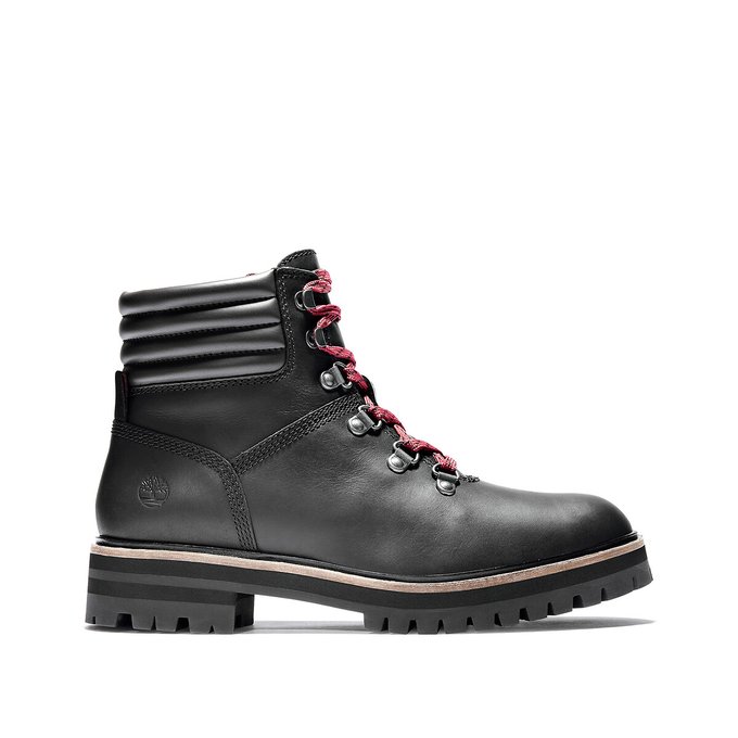 timberland leather black boots