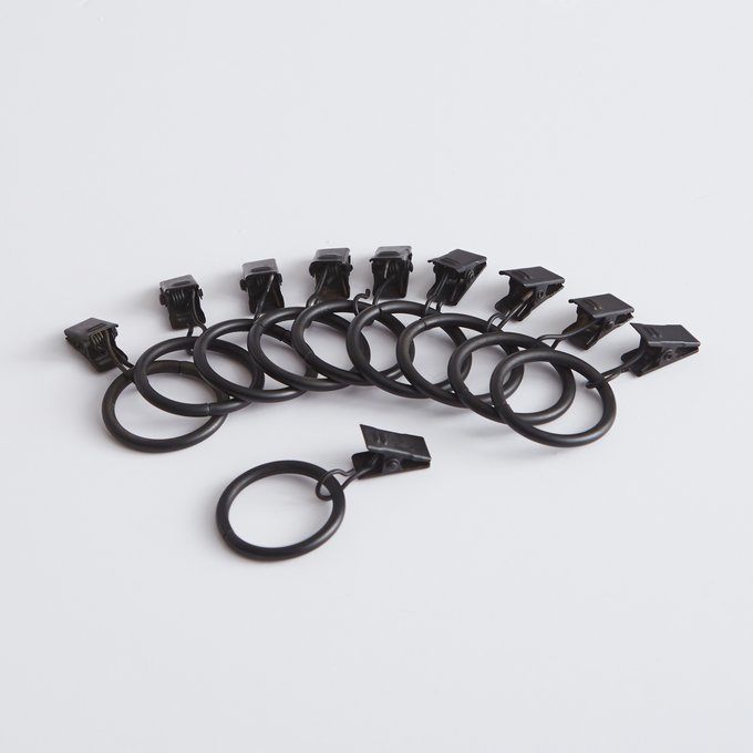 Set Of 10 Loch Curtain Clips Black Am Pm La Redoute