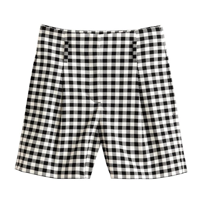 Calções com motivo vichy