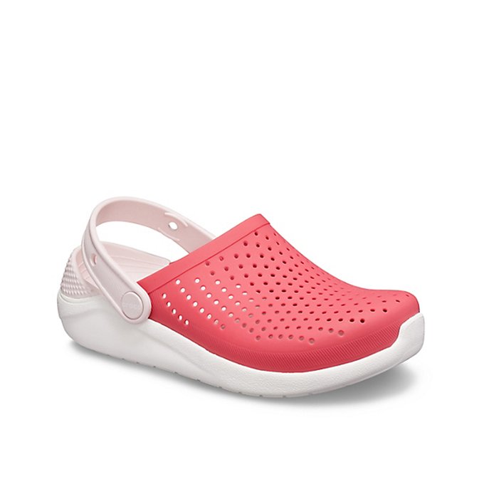 crocs white and pink