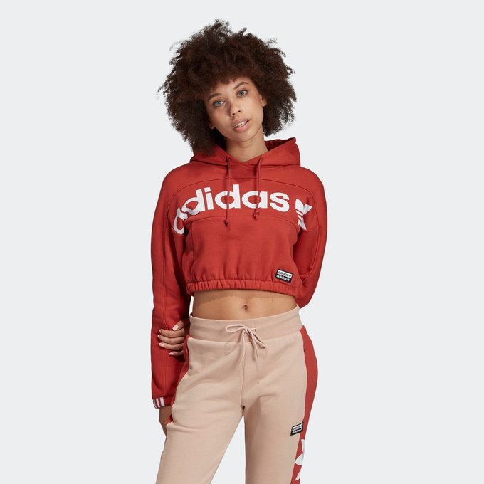 adidas originals sweat à capuche 3-rayures crop femme adidas originals sweat à capuche 3-rayures crop femme