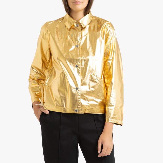 Kort metallic jasje met drukknopen leeb goudkleur Bellerose Kort metallic jasje met drukknopen leeb goudkleur Bellerose
